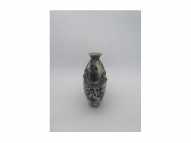 明青花鳳扁首壺